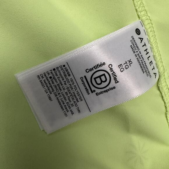 Athleta Jacket Womens XL Green Neon Bright Hooded Full Zip Windbreaker Running - Picture 11 of 16